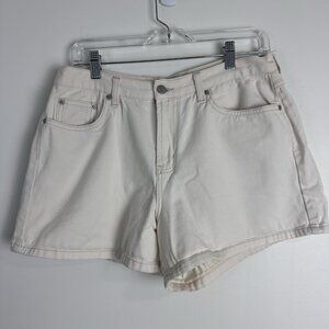 Vintage Y2K Fashion Bug Shorts Womens 14 White Denim Jean‎ High Rise Cotton